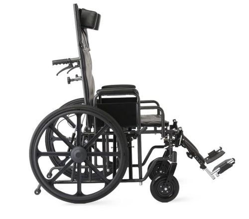 24 Inch Reclining Wheelchair with Elevating Leg Rests N93947