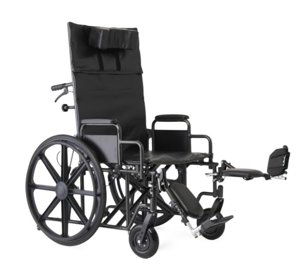 24 Inch Reclining Wheelchair with Elevating Leg Rests N93947