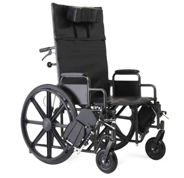 24 Inch Reclining Wheelchair with Elevating Leg Rests N93947