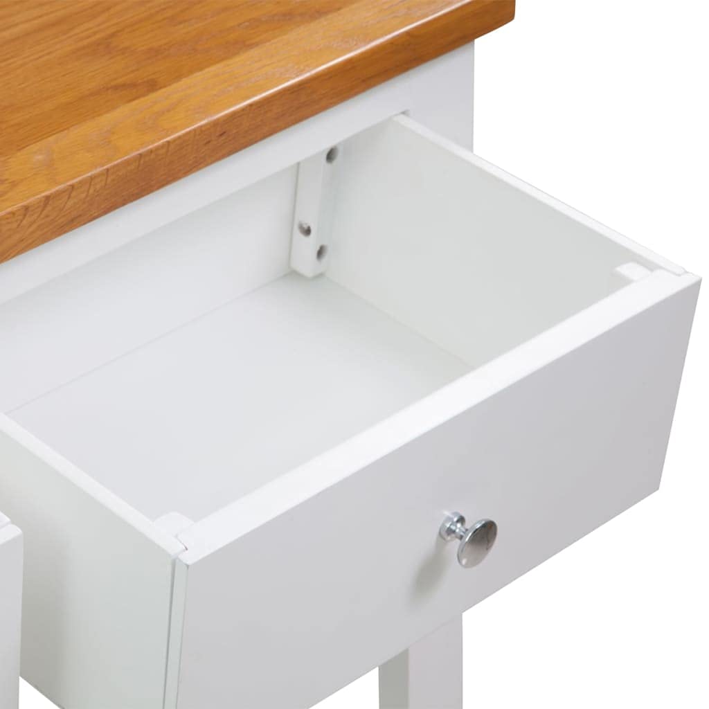 Solid Oak Wood Console Table with 2 Drawers and Shelf S7893