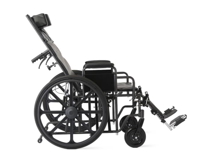 24 Inch Reclining Wheelchair with Elevating Leg Rests N93947