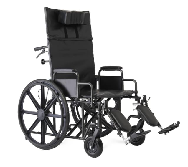 24 Inch Reclining Wheelchair with Elevating Leg Rests N93947