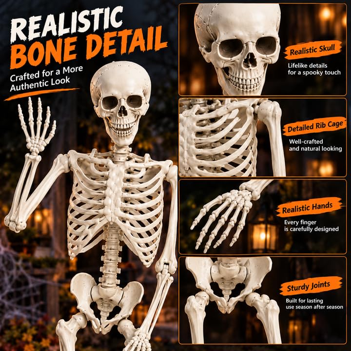 5.4FT Poseable Skeleton with Flexible Joints A69467