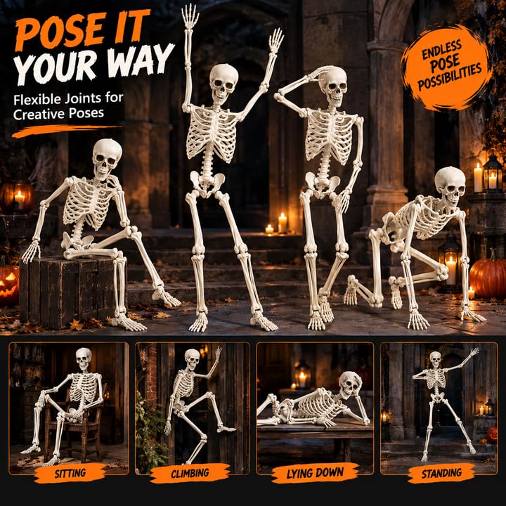 5.4FT Poseable Skeleton with Flexible Joints A69467
