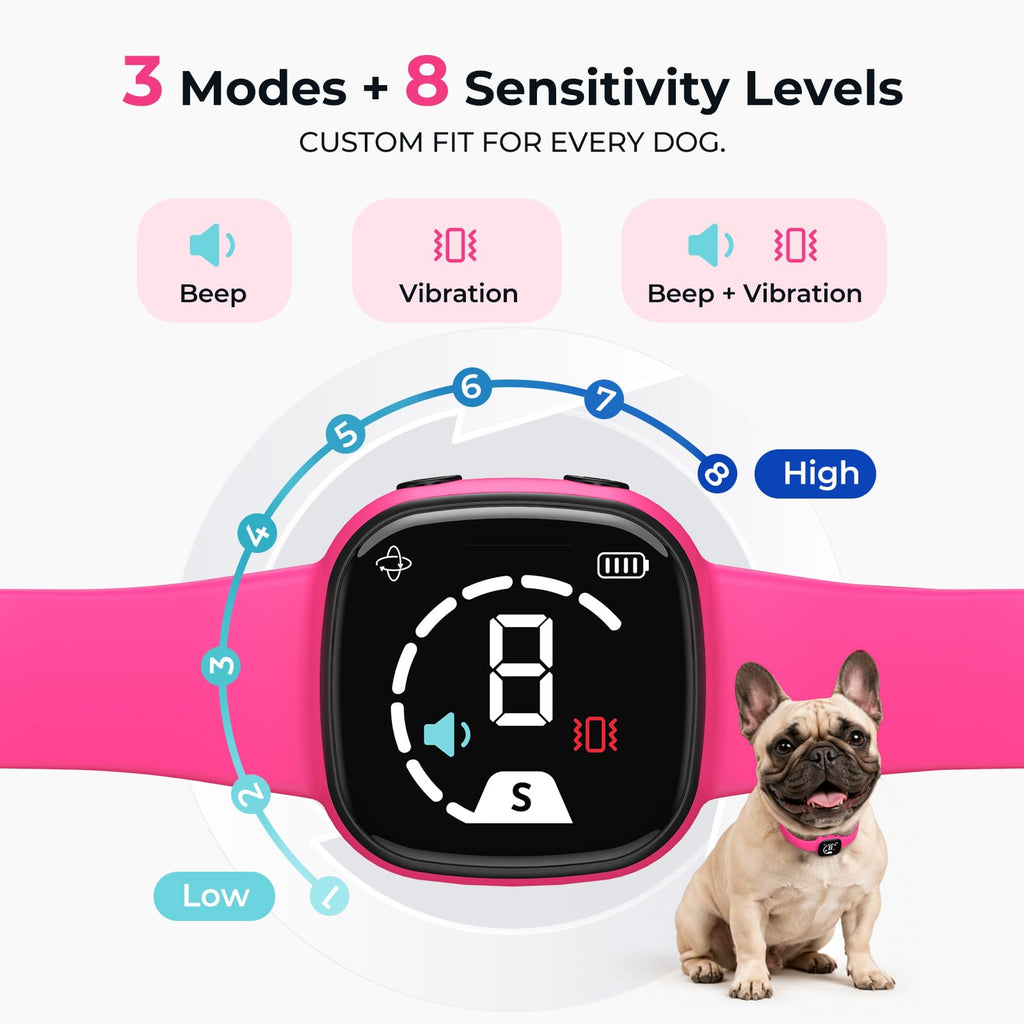 No Bark Collar with Silicone Strap, Pink L75719