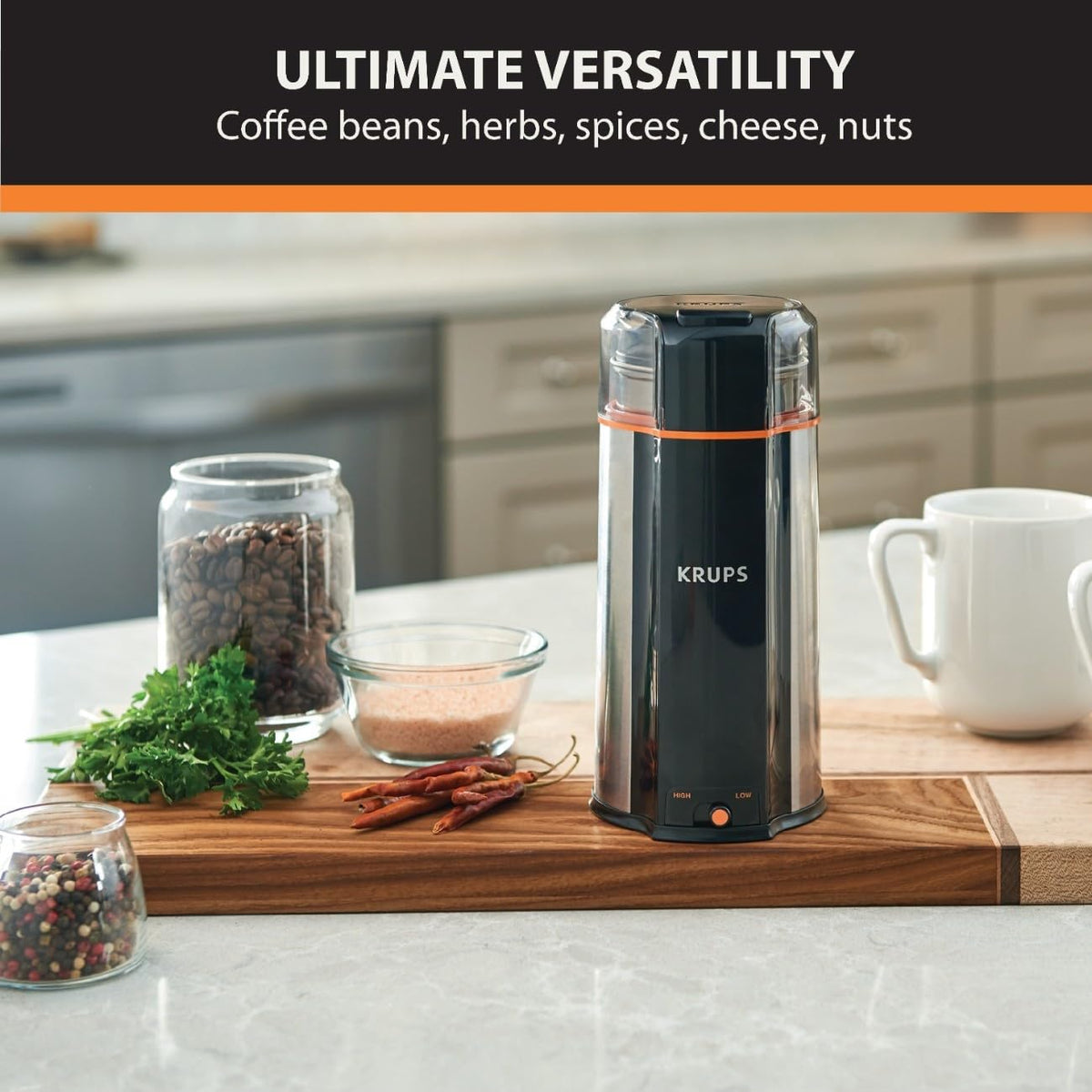 Silver 12 Cups Plastic and Stainless Steel Coffee Grinder K9795