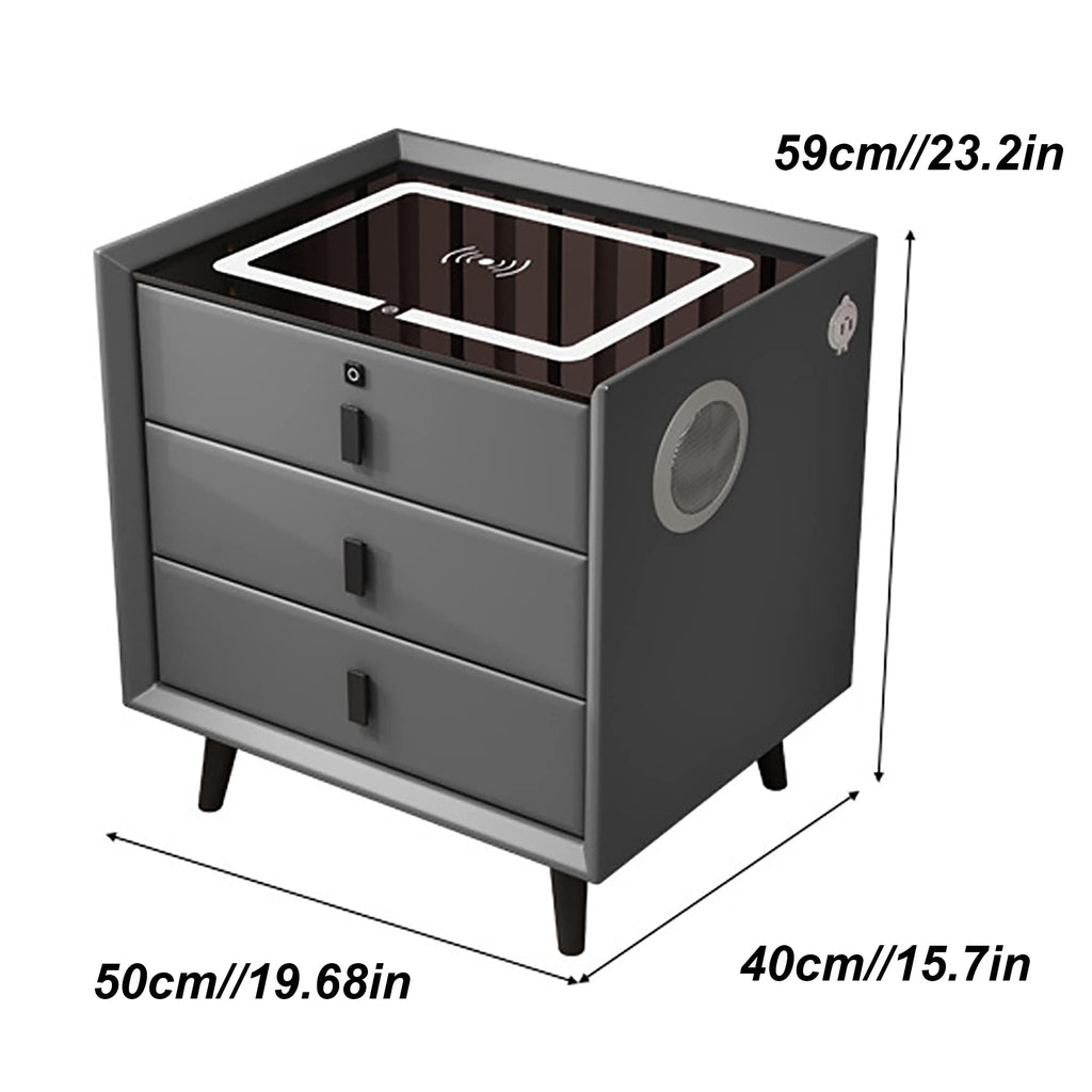 3-Color LED Nightstand with Wireless Charging Station and USB T90456