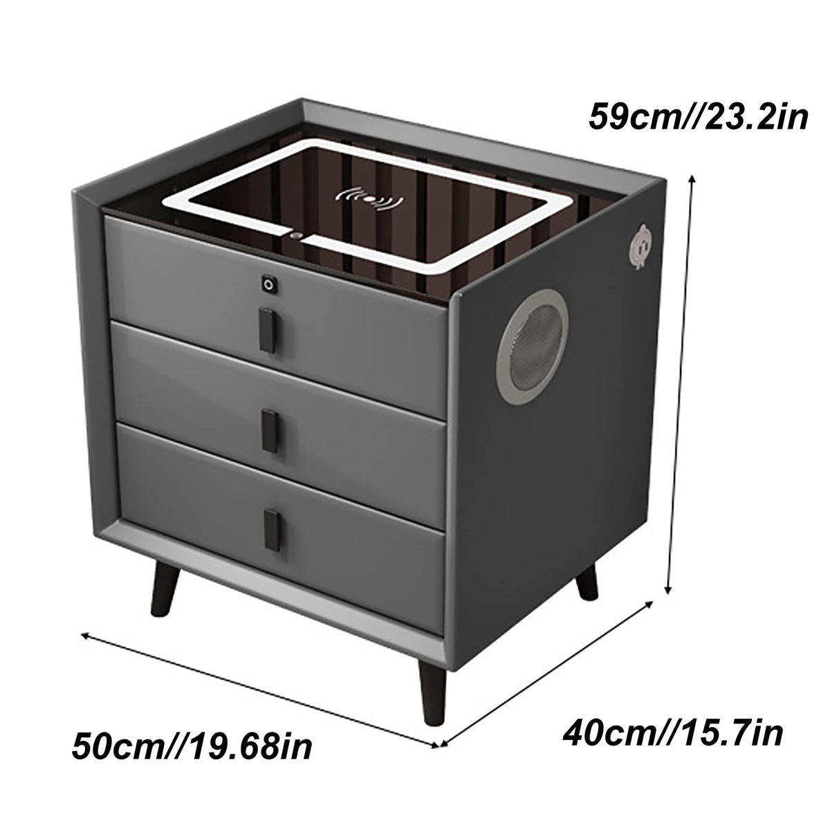 3-Color LED Nightstand with Wireless Charging Station and USB T90456