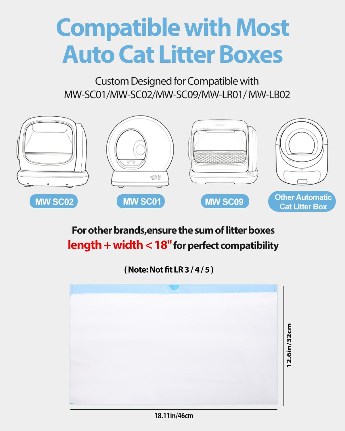 120 Count Drawstring Cat Litter Bags Y2509