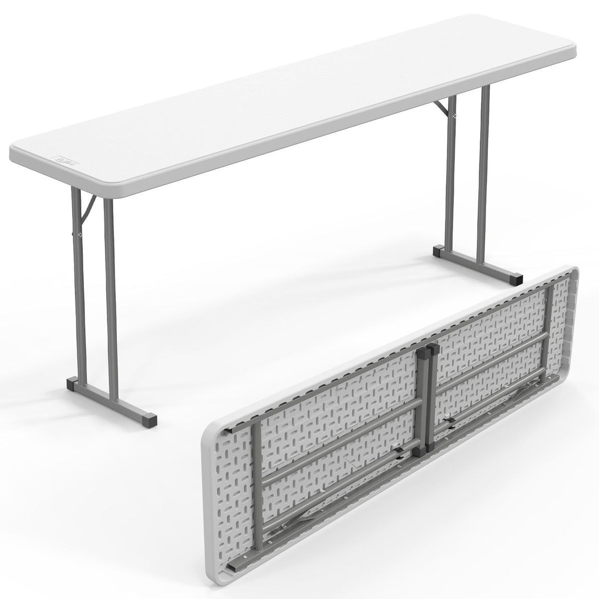 White 6 FT Narrow Folding Table B368722