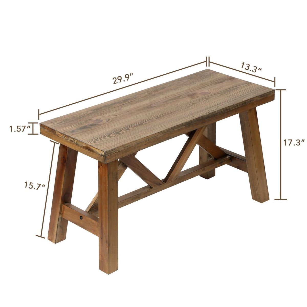 30" Solid Wood Bench M6576