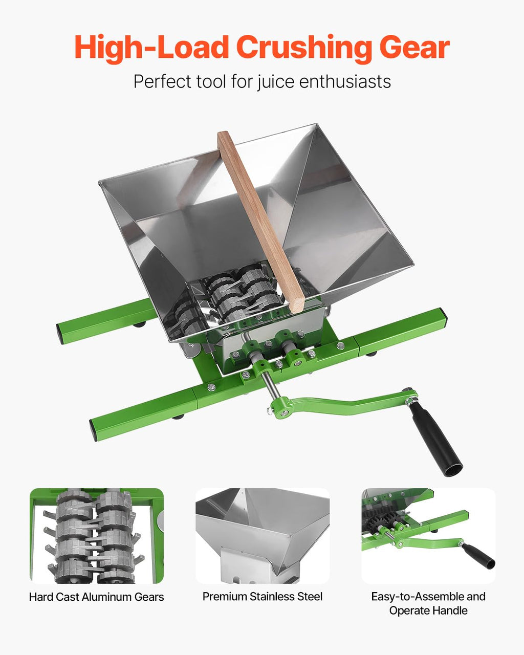 7L Stainless Steel Manual Fruit Crusher S413834