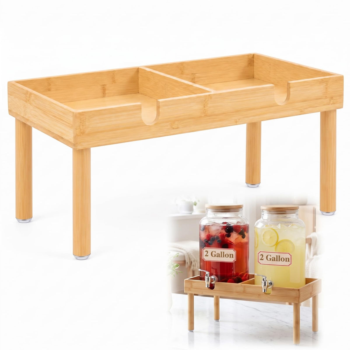 Bamboo Drink Dispenser Stand F5463