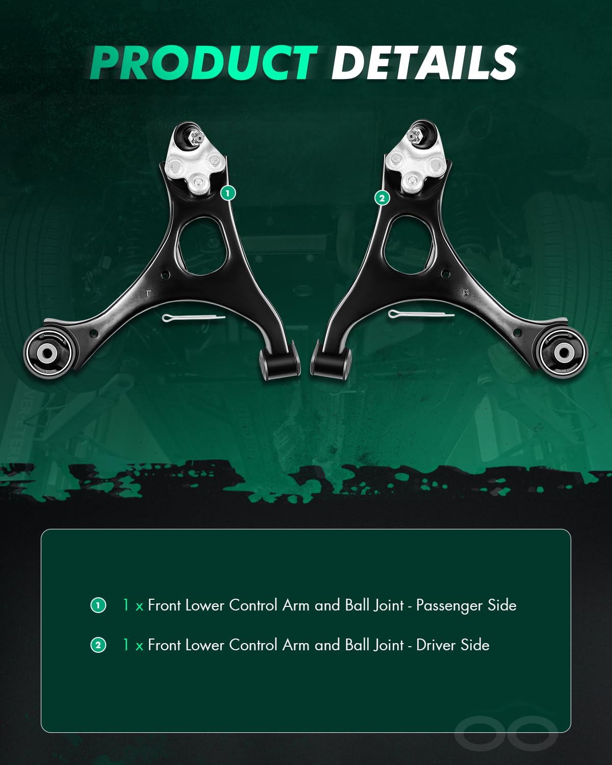2pcs Front Suspension Kit Lower Control Arm and Ball Joint Assembly L131248