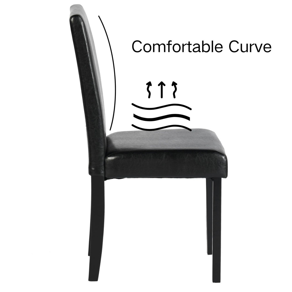 Upholstered PU Leather Dining Chairs Set of 4 Q533193