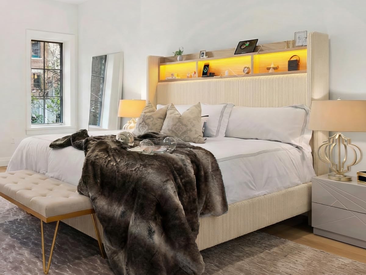 Queen Size Bed Frame with Tall Headboard R825