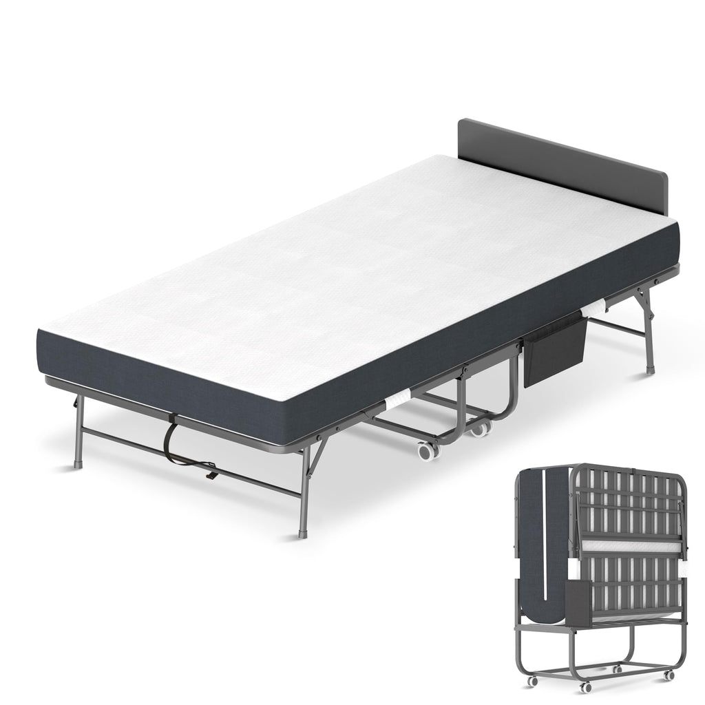 Folding Bed with Mattress & Headboard F772532