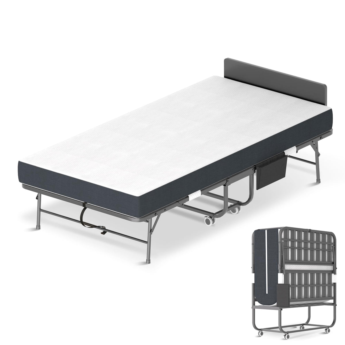 Folding Bed with Mattress & Headboard F772532