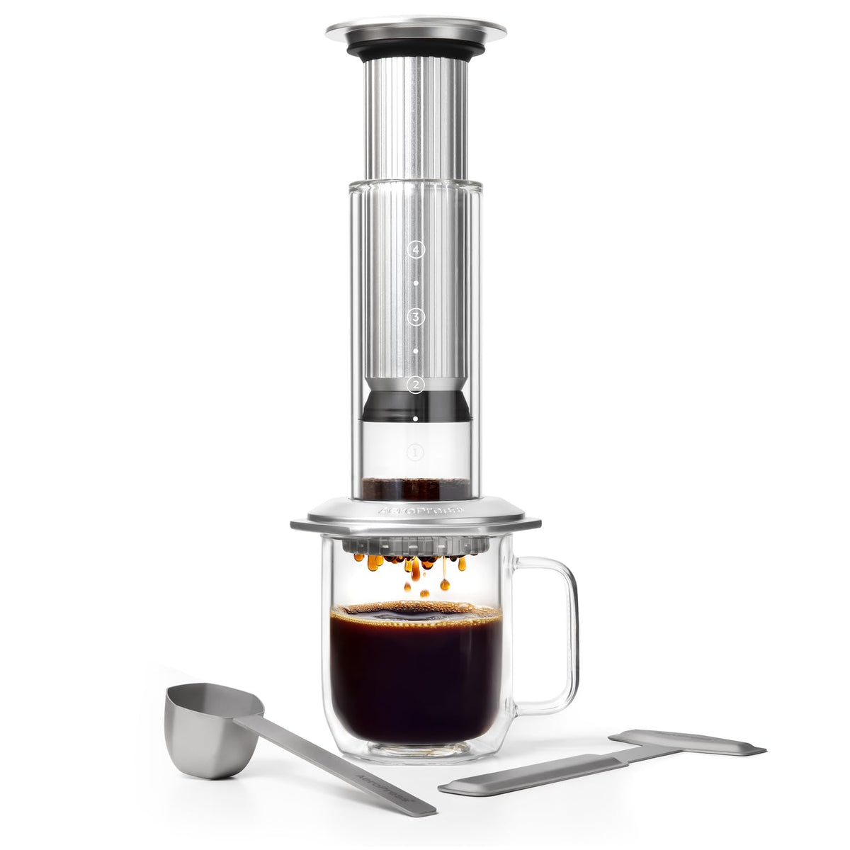 Premium Glass Stainless Steel Coffee Press A3636