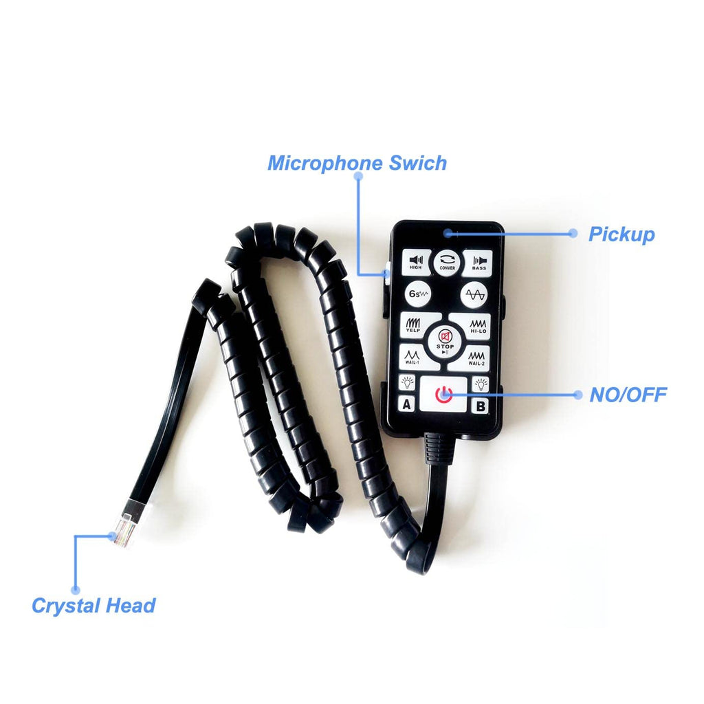 100W Police Siren PA System Kit with Slim Speaker Handheld Microphone H9227