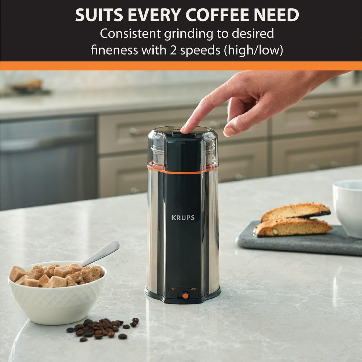 Silver 12 Cups Plastic and Stainless Steel Coffee Grinder K9795
