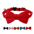 Velvet Breakaway Cat Collar with Bell and Bow Tie I208