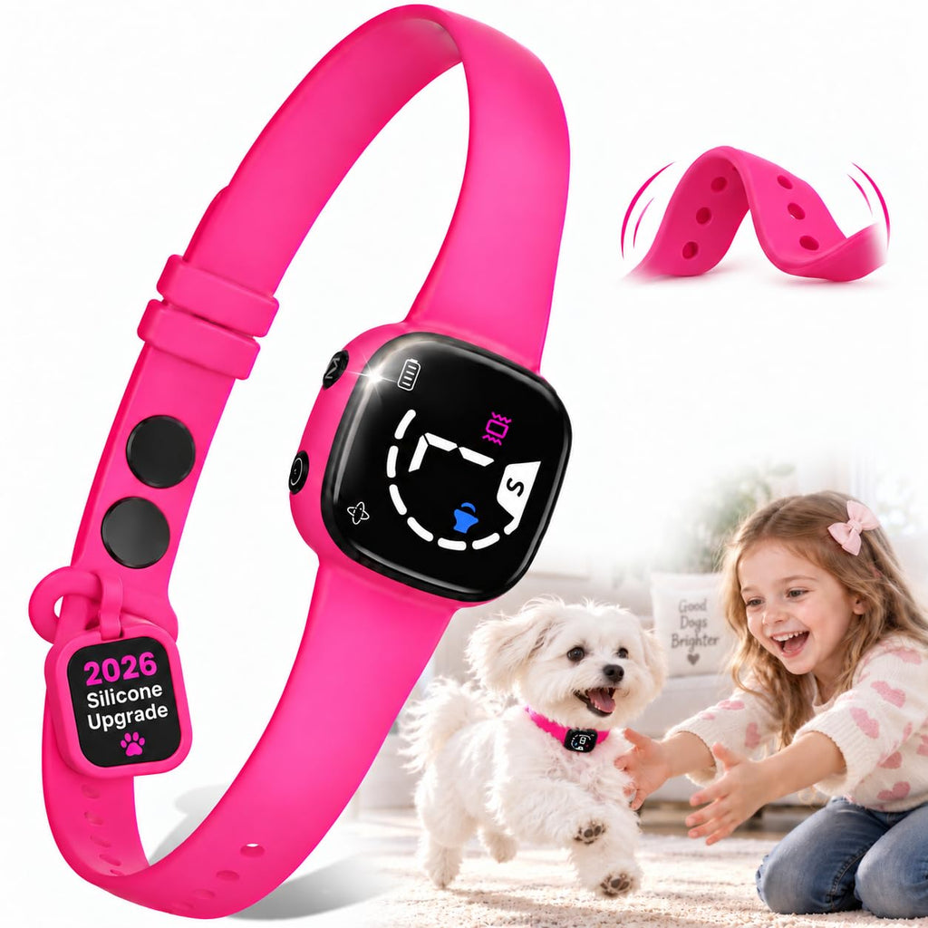 No Bark Collar with Silicone Strap, Pink L75719