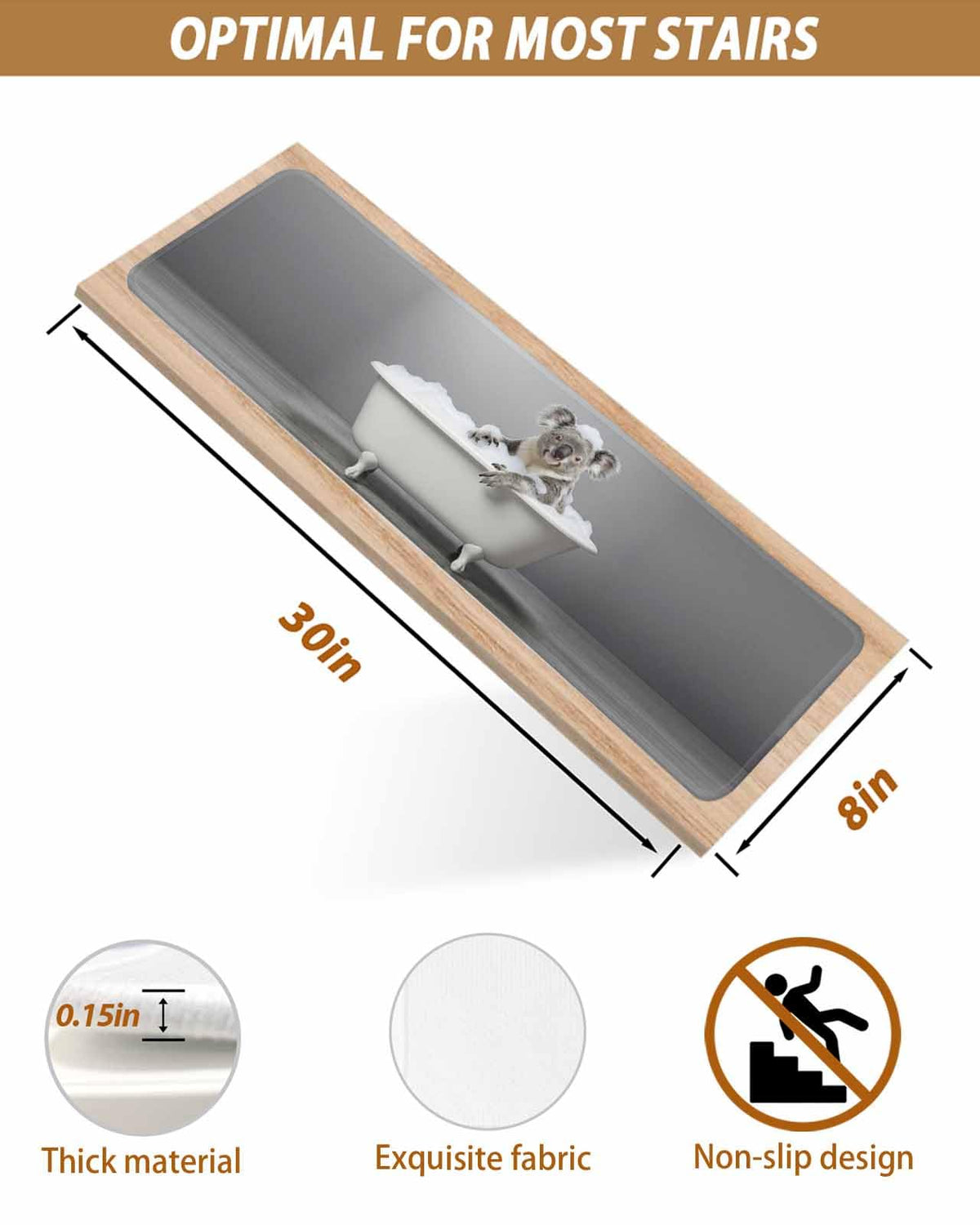 Non Slip Stair Treads Set of 10 30"x8" M696