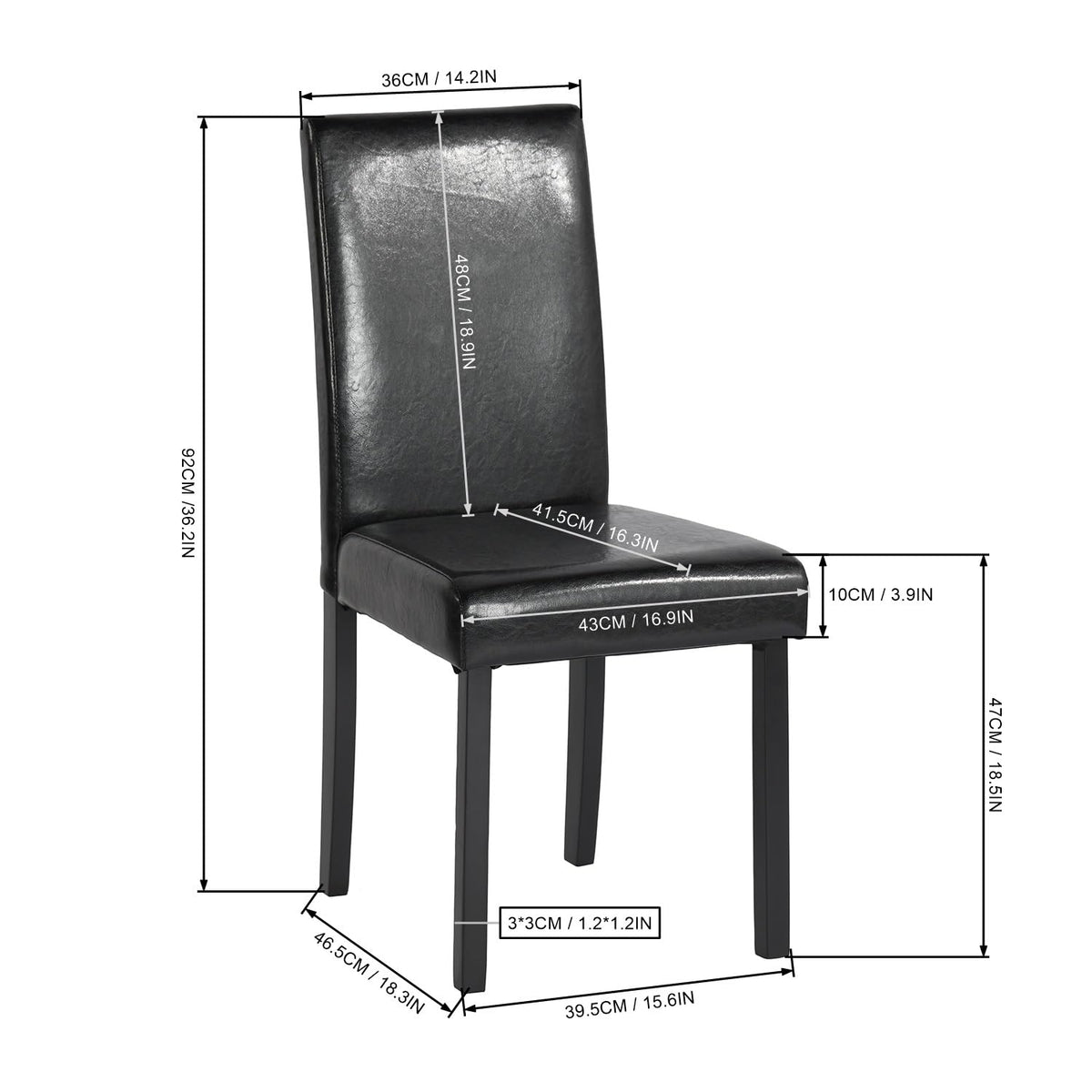 Upholstered PU Leather Dining Chairs Set of 4 Q533193
