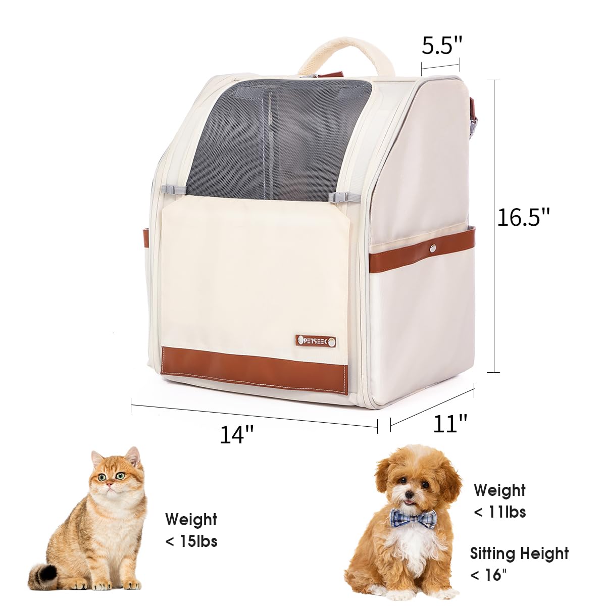 White Breathable Mesh Pet Backpack L29948