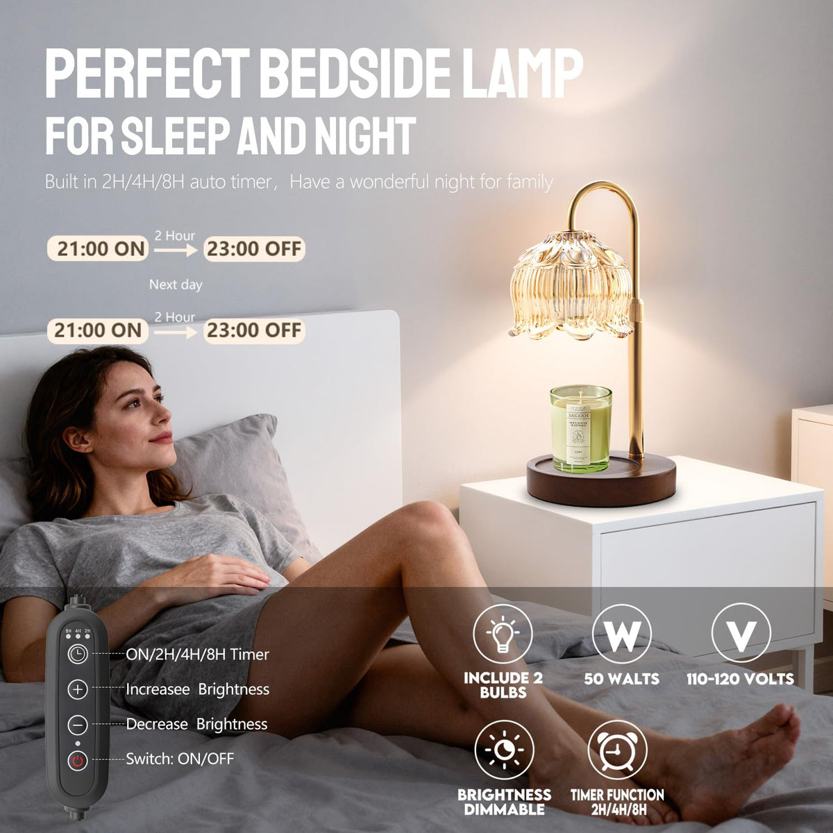Candle Warmer Lamp with 2 Bulbs Y6609
