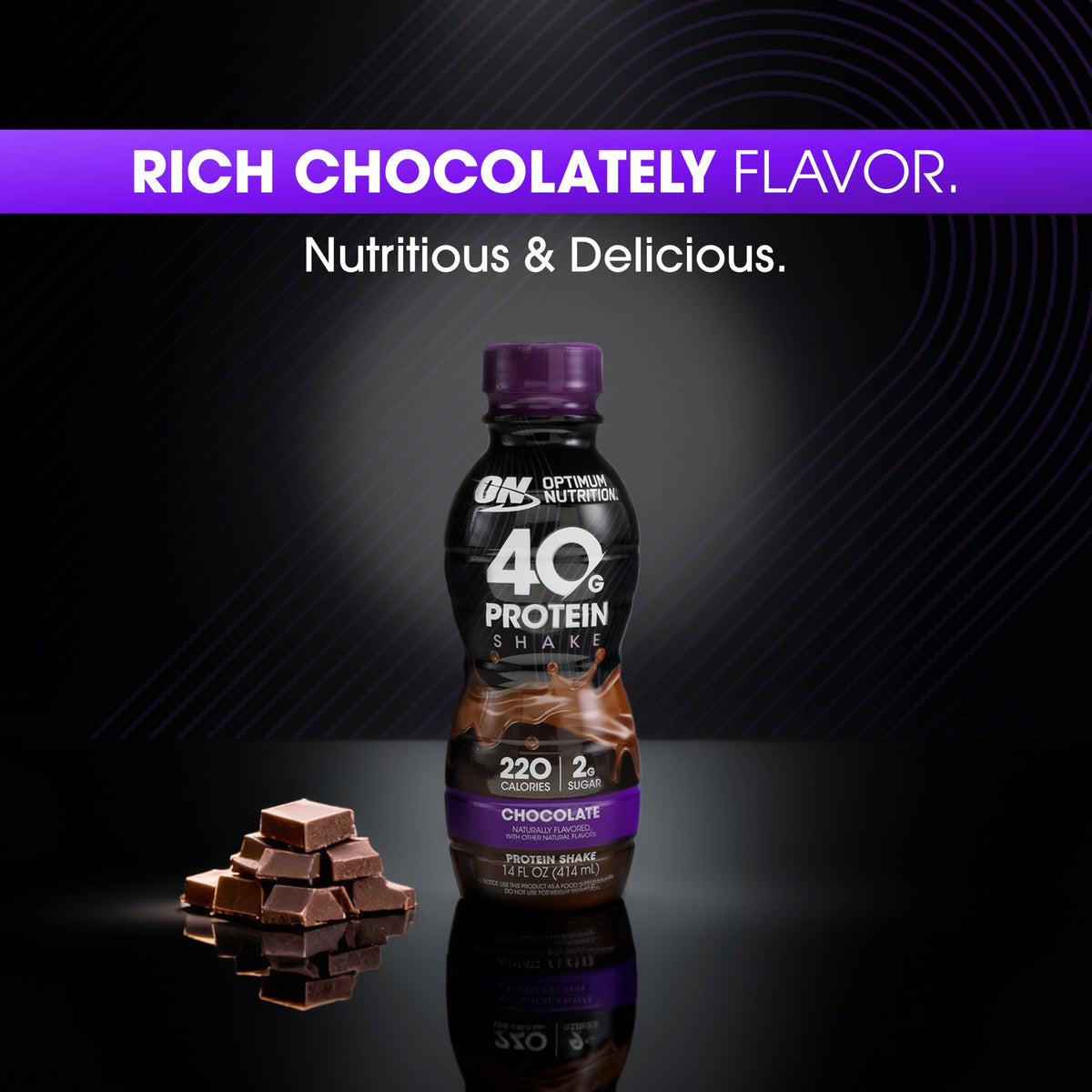 40g Protein Shake, Chocolate, 14 Fl Oz, 12 Ct Z60779
