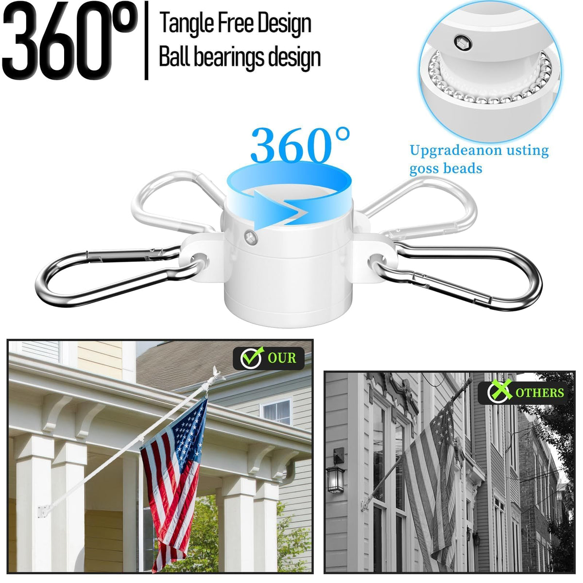 6FT Stainless Steel Flagpole Kit O141601