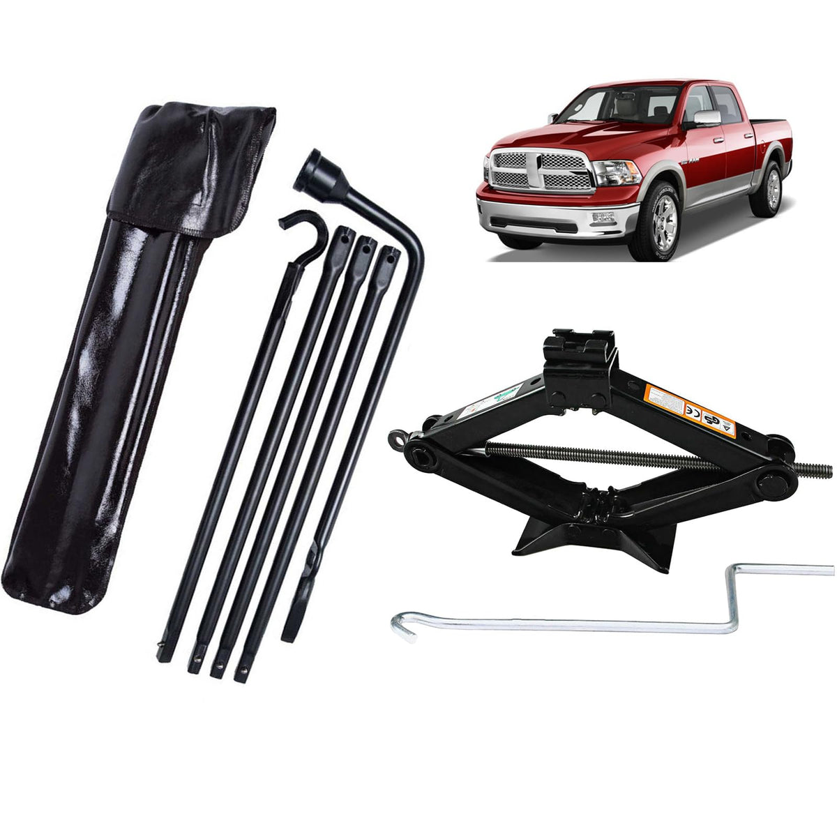 Spare Tire Changing Tool Kit Scissor Jack Wrench Set S905