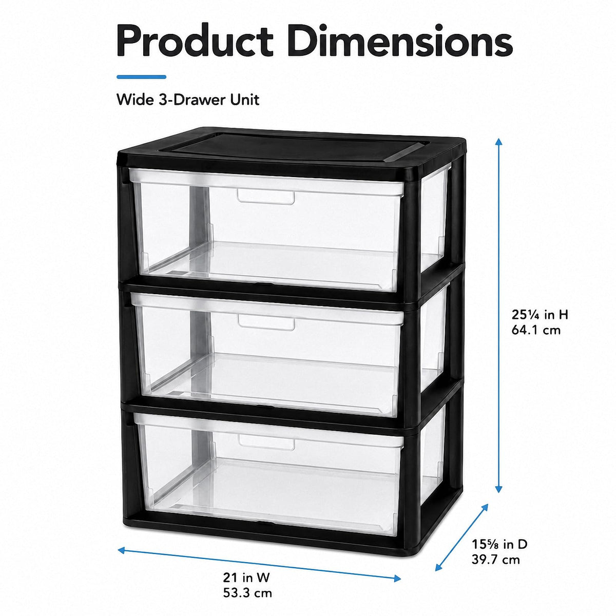 3 Drawer Clear Plastic Storage Organizer Y8163