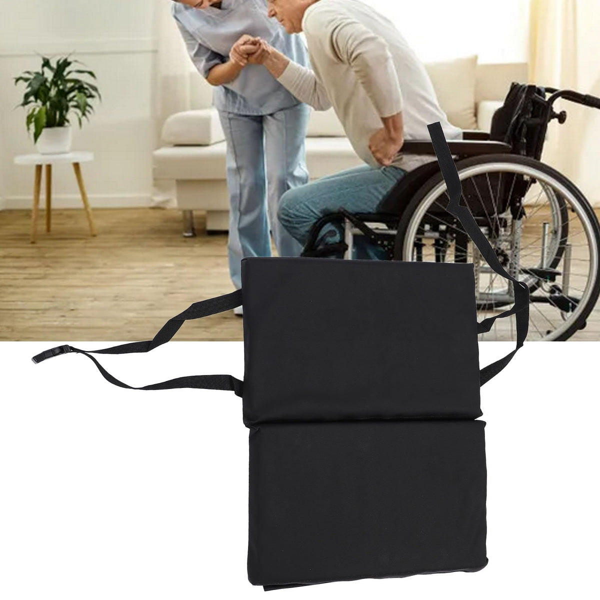 Padded Wheelchair Foot Rest Extender, 16 x 20 x 1in Black A50873