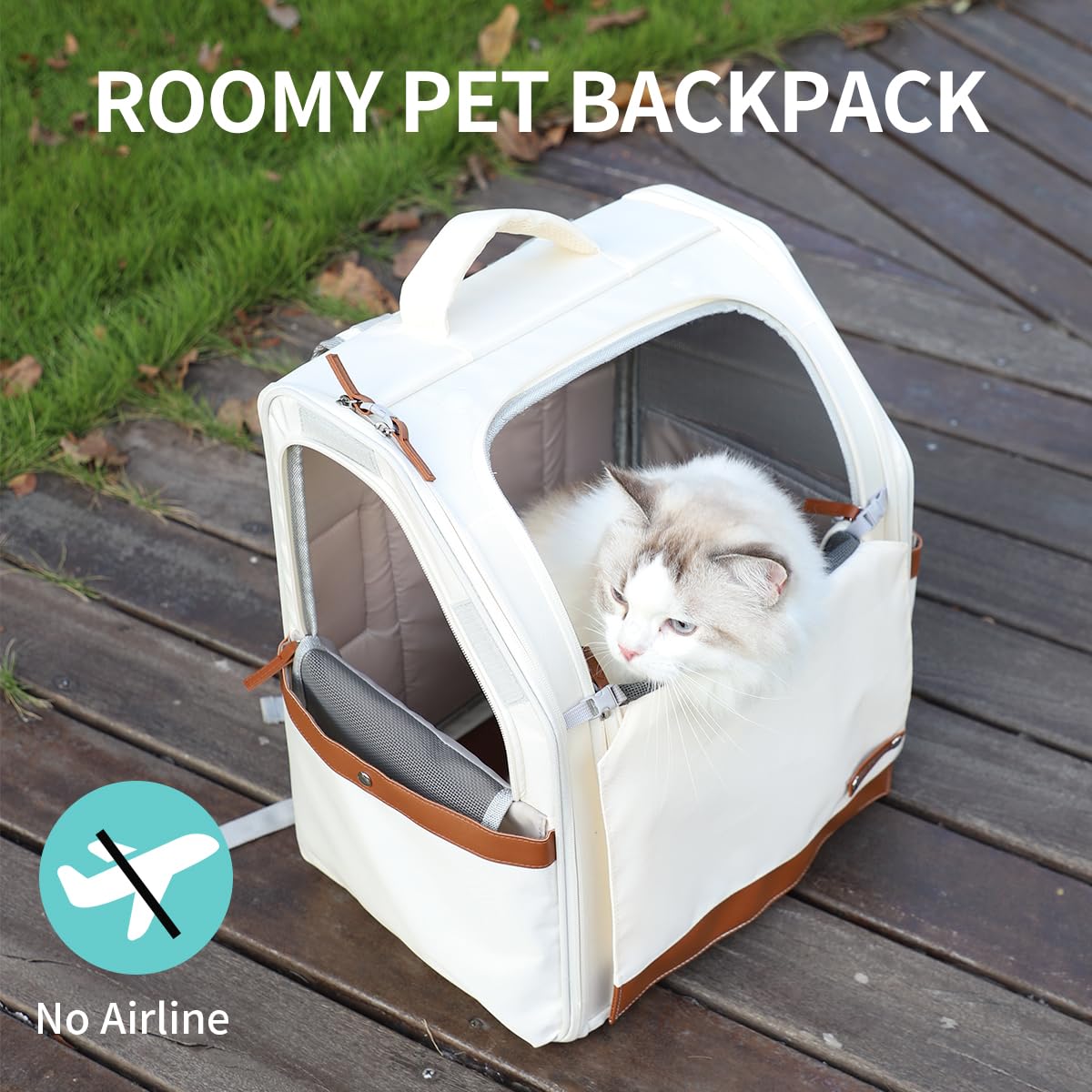 White Breathable Mesh Pet Backpack L29948