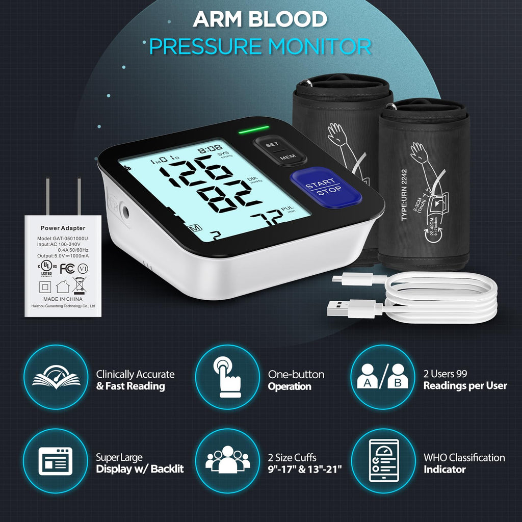 Automatic Digital Blood Pressure Machine with 2 Size Cuffs K15319