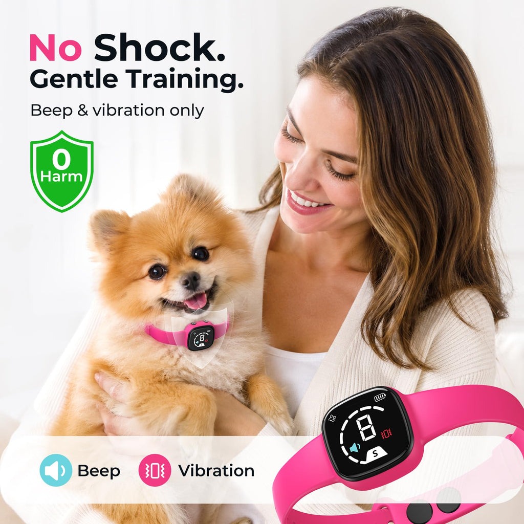 No Bark Collar with Silicone Strap, Pink L75719