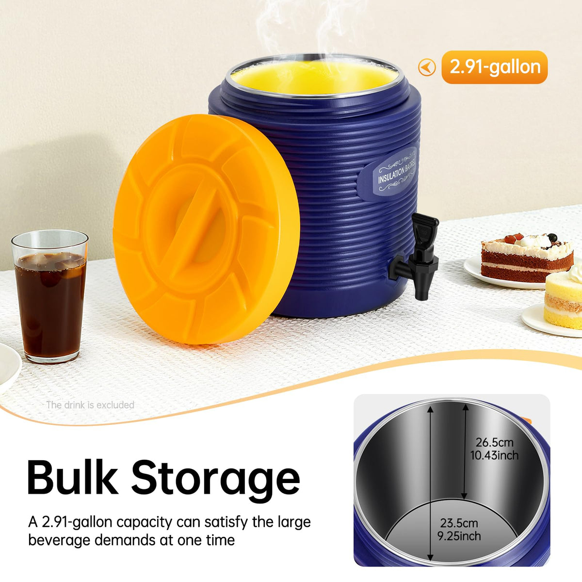 Insulated Beverage Dispenser 3.43 Gallon Blue G622364