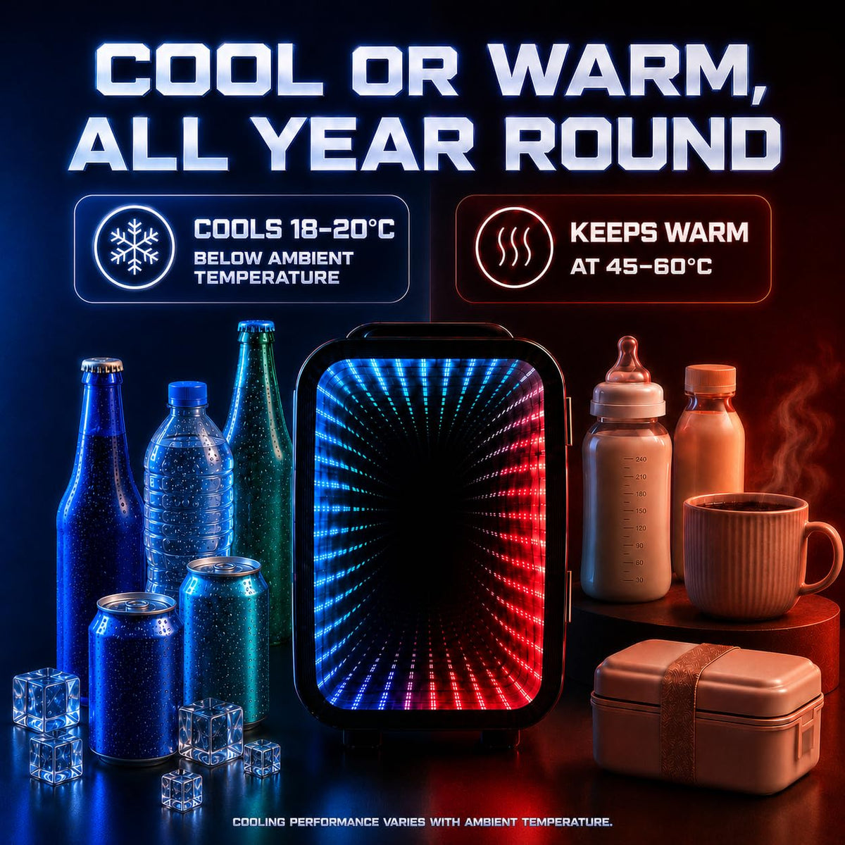 Mini Fridge with 7 Gaming Lights Modes Z82485