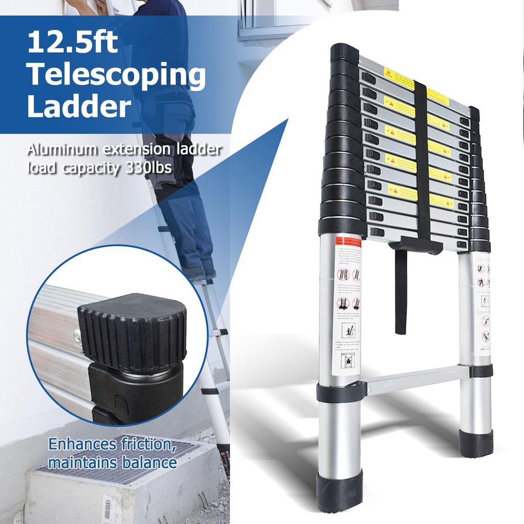 12.5 FT Aluminum Telescoping Ladder Z310