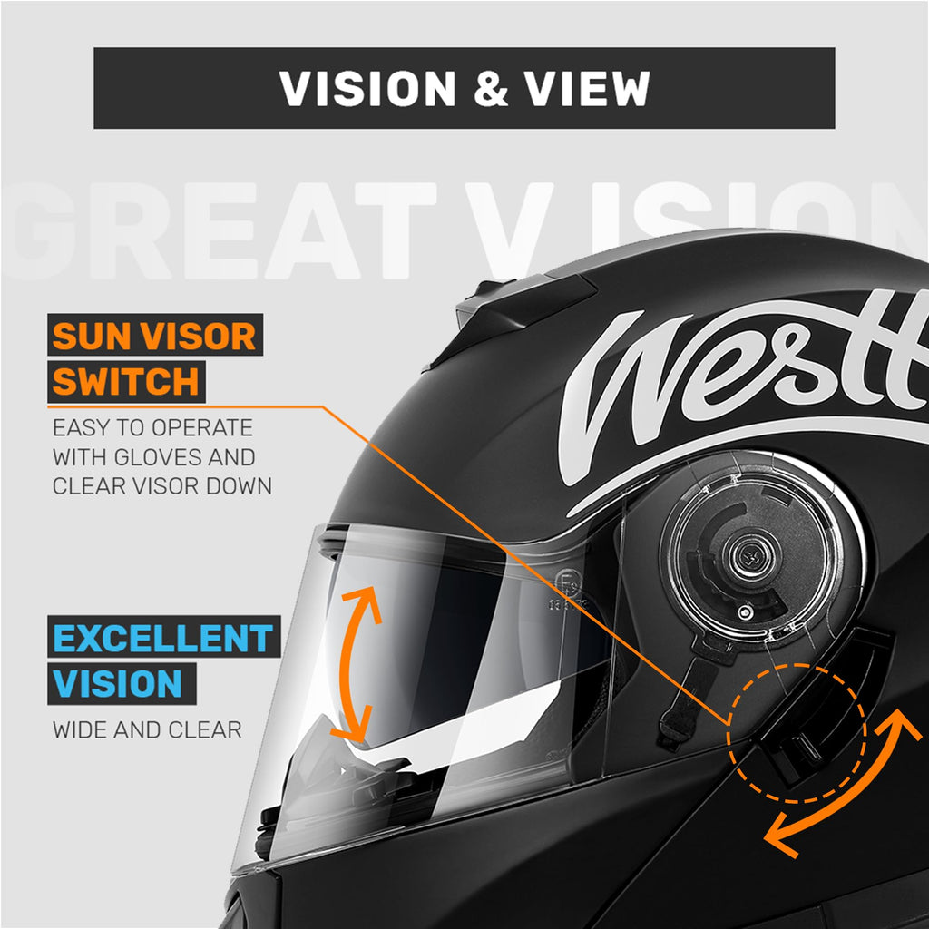 Dual Visor Flip Up Modular Helmet V159