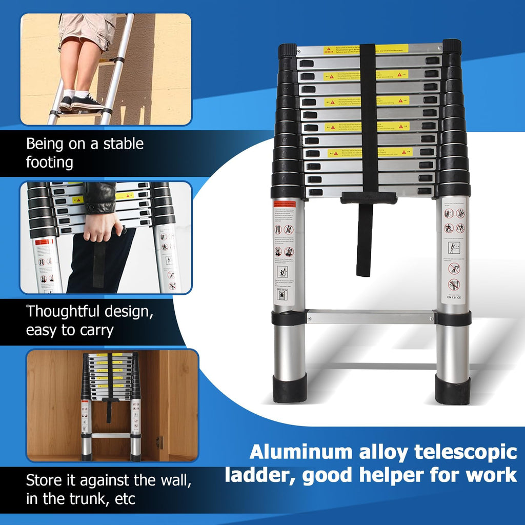 12.5 FT Aluminum Telescoping Ladder Z310