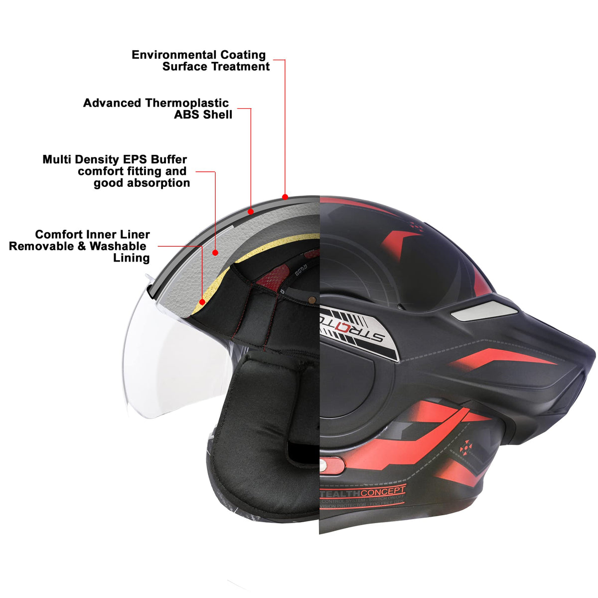 Full Face Motorcycle Helmet DOT Approved Modular with Anti-Fog Dual Visors O898710