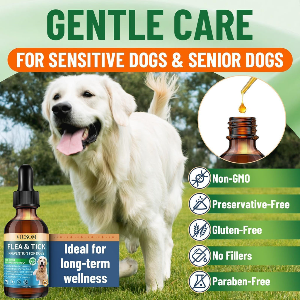 Natural Flea and Tick Prevention for Dogs, 60ml J252526