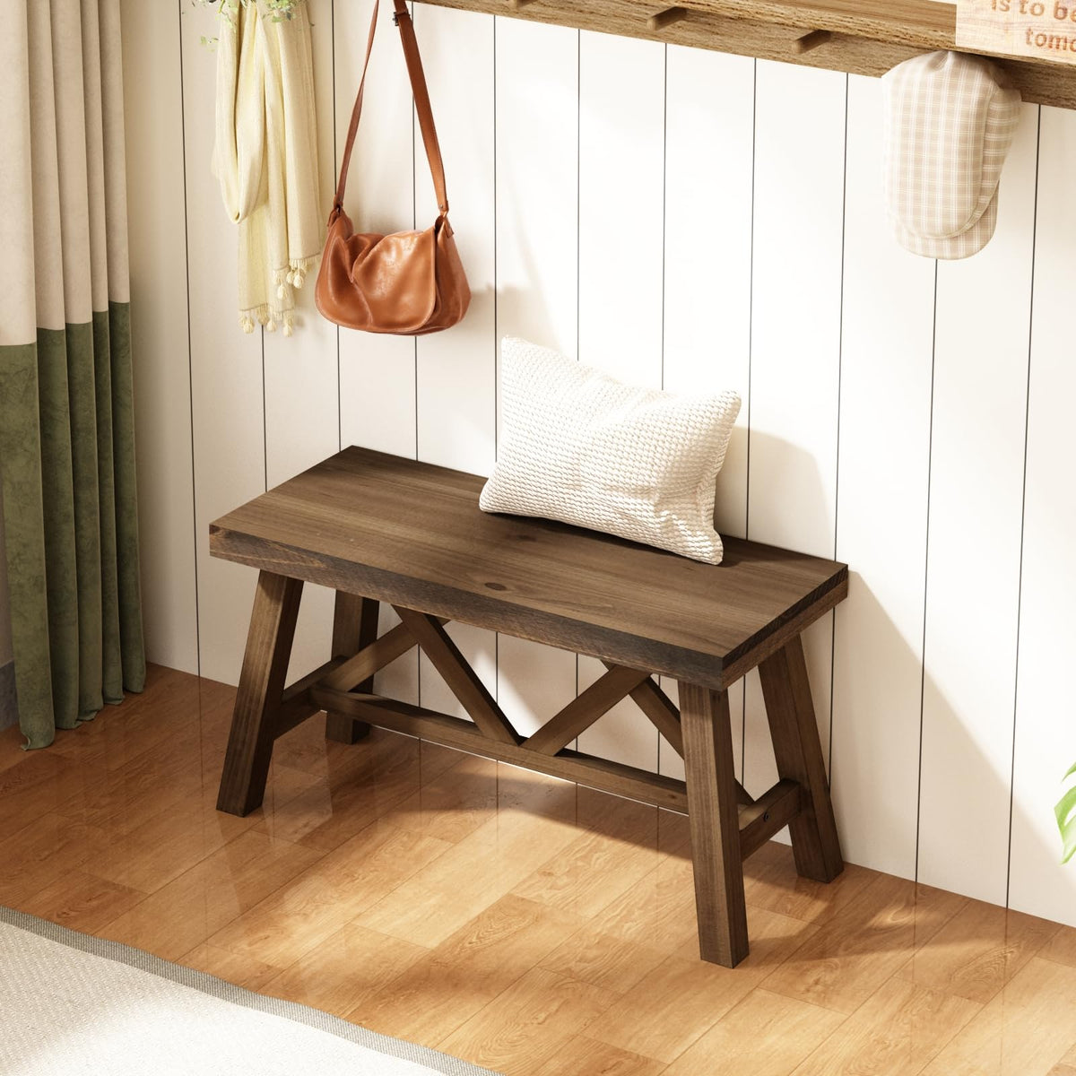 30" Solid Wood Bench M6576