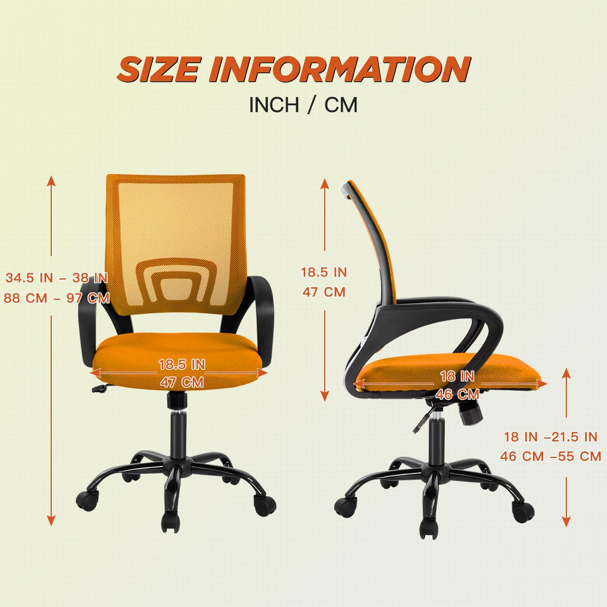 Orange Ergonomic Mesh Office Chair B408751