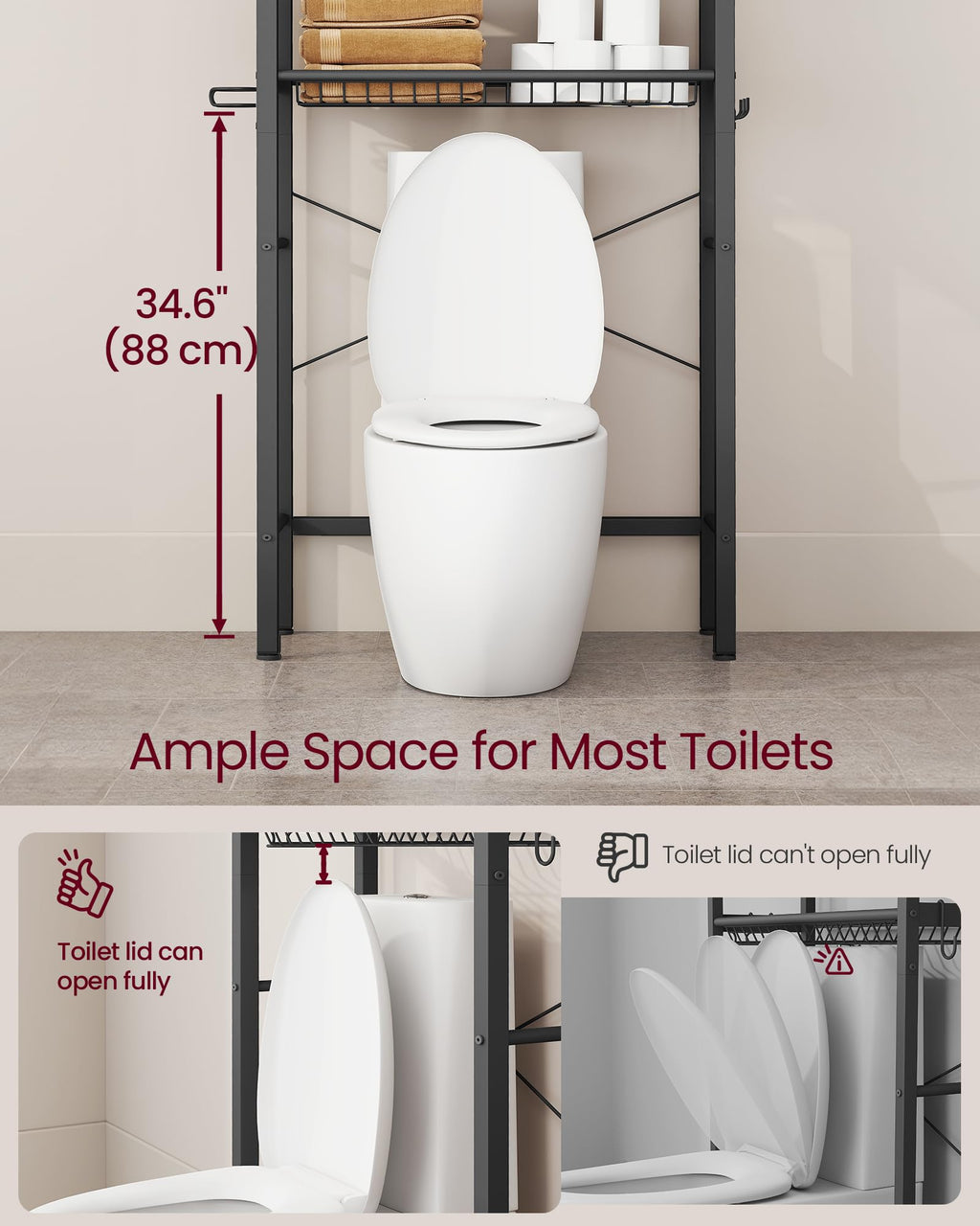 4-Tier Over the Toilet Storage with Basket V376930
