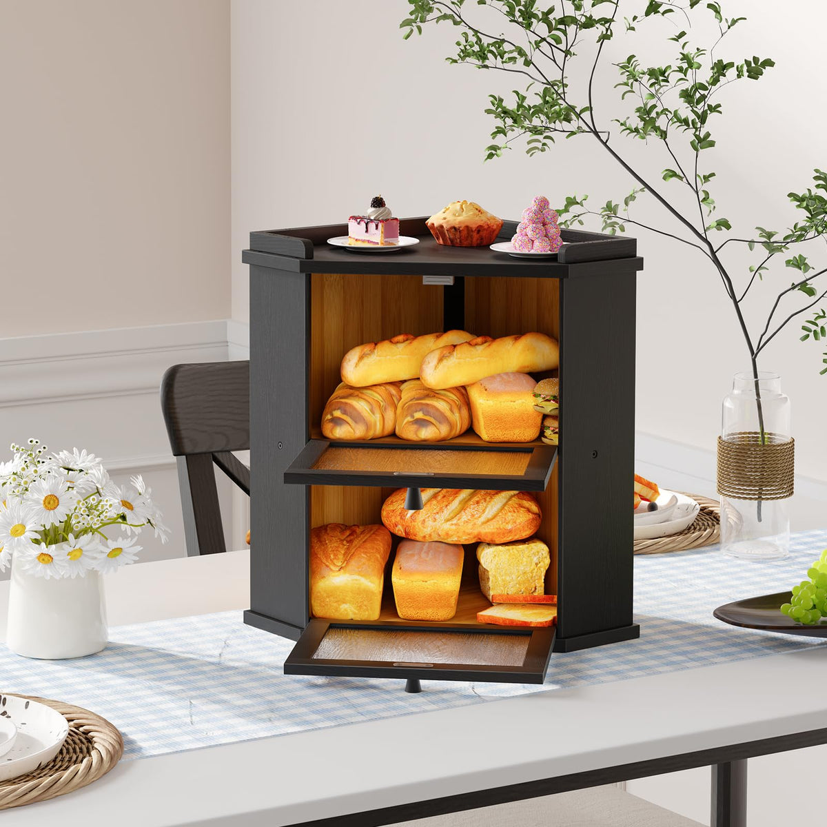 2-Tier Bamboo Bread Box O899